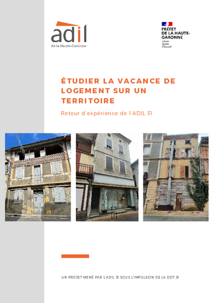Page de garde du rapport montrant 3 photos de bâtiments vacants vu de face et de l'extérieure