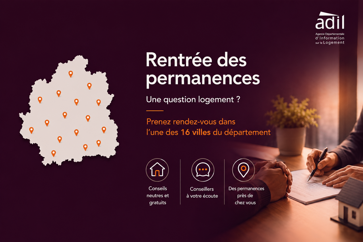 Visuel rentrée des permanences ADIL 36