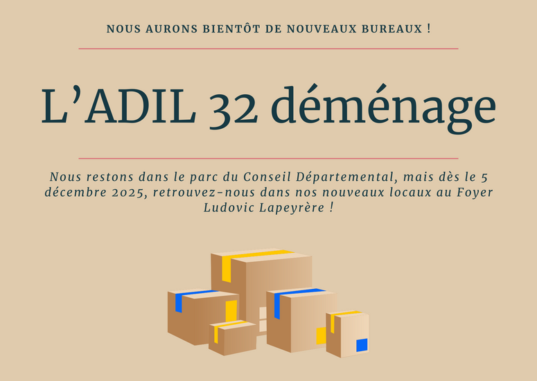 affiche décrivant le déménagement et la situation des nouveaux bureaux
