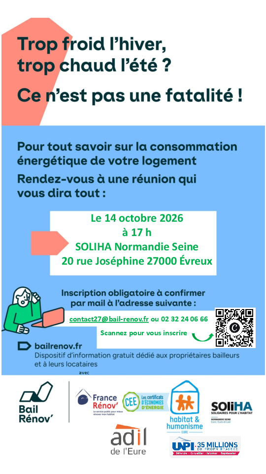 affiche pour l'atelier Bail Rénov' du 14/10/26