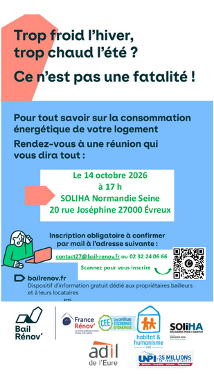 affiche pour l'atelier Bail Rénov' du 14/10/26